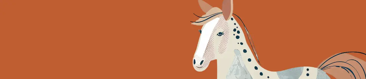 Illustration eines hellen Pferdes
